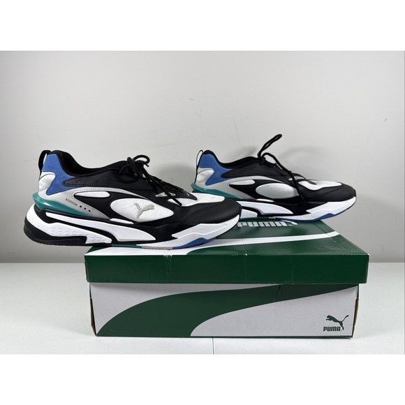 Puma RS-Fast Mix‎ Star Sapphire White Black Teal Size 12 Men's 375641_02 Sneaker